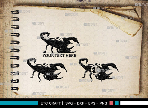 Scorpion Monogram, Scorpion Silhouette, Scorpion SVG, Scorpion Animal Svg, Skorpion Svg, Scorpio Svg, Animal Svg, SB00313 SVG ETC Craft 