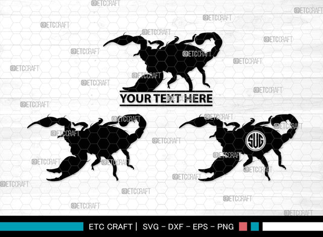 Scorpion Monogram, Scorpion Silhouette, Scorpion SVG, Scorpion Animal Svg, Skorpion Svg, Scorpio Svg, Animal Svg, SB00313 SVG ETC Craft 