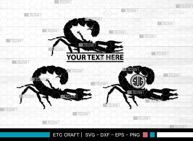 Scorpion Monogram, Scorpion Silhouette, Scorpion SVG, Scorpion Animal Svg, Skorpion Svg, Scorpio Svg, Animal Svg, SB00313 SVG ETC Craft 