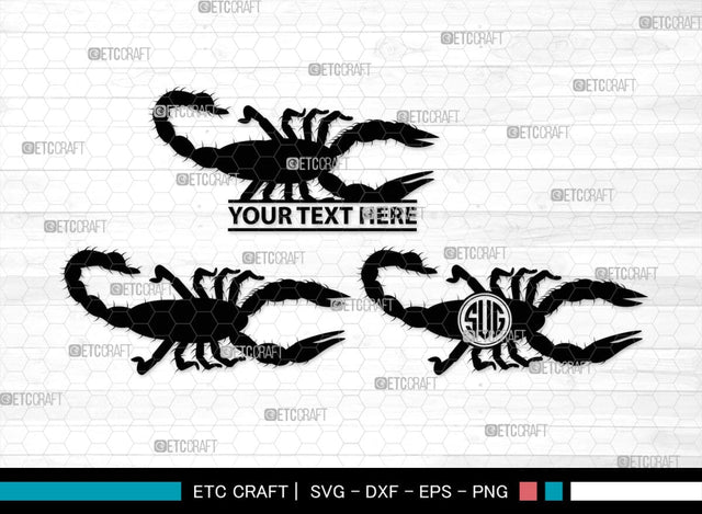 Scorpion Monogram, Scorpion Silhouette, Scorpion SVG, Scorpion Animal Svg, Skorpion Svg, Scorpio Svg, Animal Svg, SB00313 SVG ETC Craft 