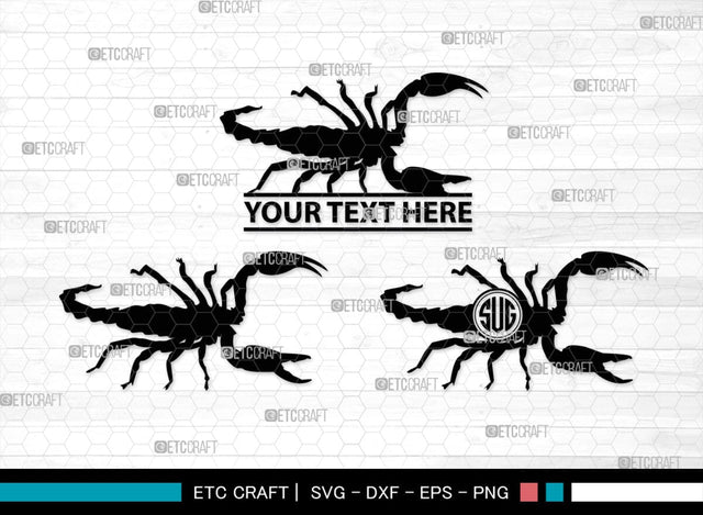 Scorpion Monogram, Scorpion Silhouette, Scorpion SVG, Scorpion Animal Svg, Skorpion Svg, Scorpio Svg, Animal Svg, SB00313 SVG ETC Craft 