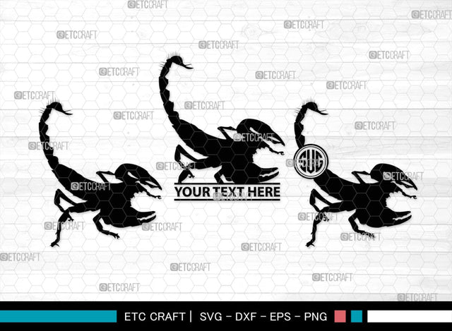 Scorpion Monogram, Scorpion Silhouette, Scorpion SVG, Scorpion Animal Svg, Skorpion Svg, Scorpio Svg, Animal Svg, SB00313 SVG ETC Craft 