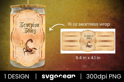 Scorpion Sting Can Glass PNG Sublimation SvgOcean 
