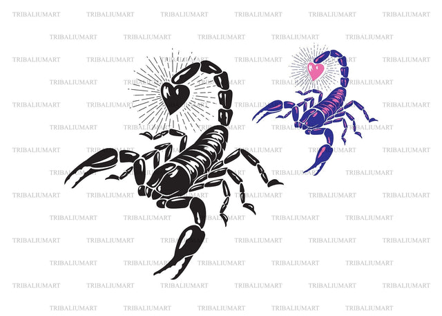 Scorpion with Heart SVG TribaliumArtSF 