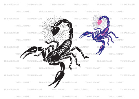 Scorpion with Heart SVG TribaliumArtSF 
