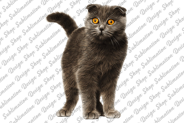 Scottish Fold Png, Scottish Fold Clipart, Cat Png, Cat Sublimation, Cat Graphic, Cat Portrait Png, Sublimation Designs, Digital Download Sublimation SublimationDesignShop 