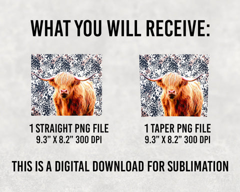 Scottish Highland Cow Tumbler Skinny 20oz, Highland Bull Cow Wrap SVG BOO-design 