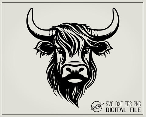 Scottish highlander cow SVG file SVG Boertiek 