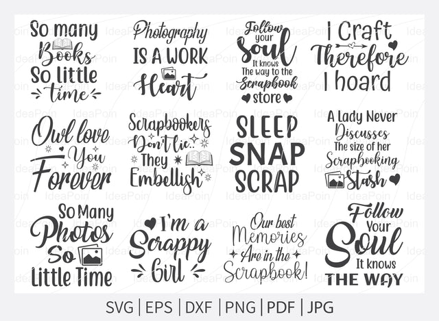 Scrapbook SVG File, Scrapbook t-shirt Design, scrapbook bundle svg, Love to Scrapbook svg, Scrapbooking Cut Files SVG Dinvect 