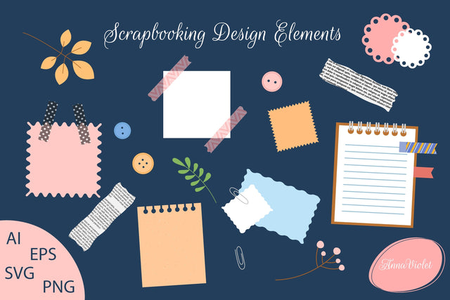 Scrapbooking Design Elements PNG & Vector Clipart SVG AnnaViolet_store 