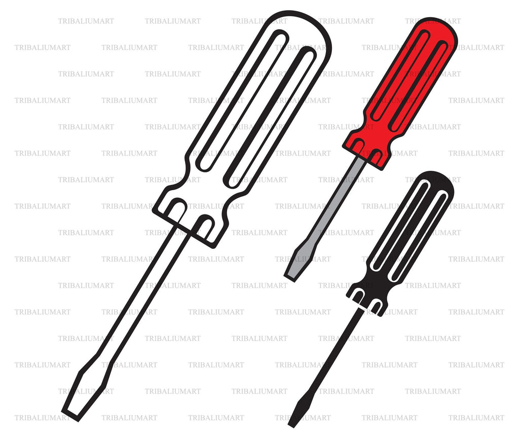 Screwdriver. Cut files for Cricut. Clip Art (eps, svg, pdf, png, dxf ...
