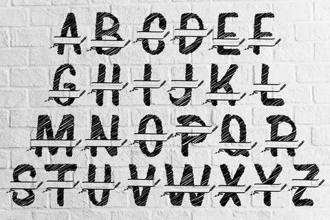 Scribbles Split Alphabet A-Z - Svg eps ai png pdf SVG zafrans studio 