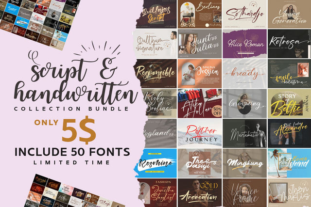 Script and Handwritten Collection Bundle Font Wildan Type 