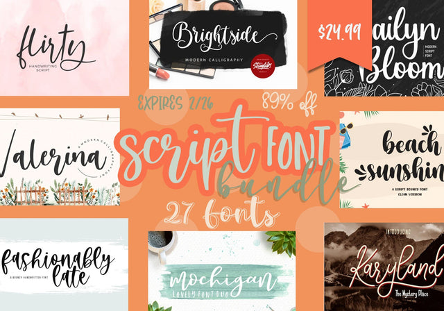 Script Font Bundle Bundle So Fontsy Design Shop 