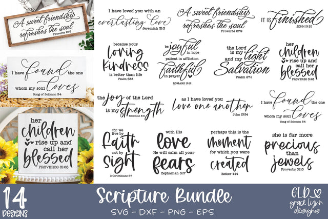 Scripture SVG Bundle | Bible Verse Bundle | Religious SVGs SVG Grace Lynn Designs 