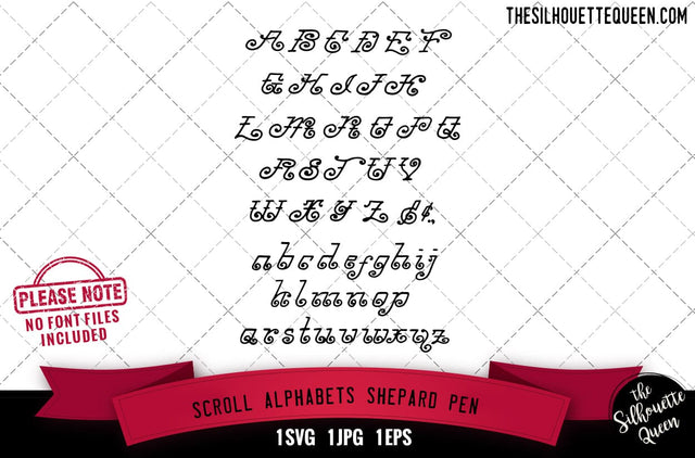 Scroll Alphabets, Shepard Pen alphabets - ABC letters SVG Loveleen Kaur 