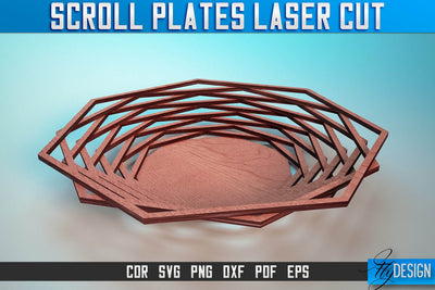 Scroll Plates Laser Cut SVG | Home Laser Cut SVG Design | CNC Files SVG Fly Design 