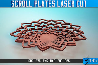 Scroll Plates Laser Cut SVG | Home Laser Cut SVG Design | CNC Files SVG Fly Design 