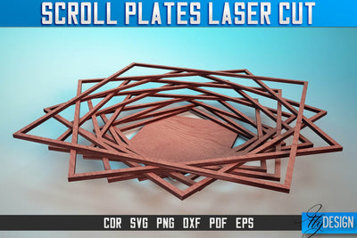 Scroll Plates Laser Cut SVG | Home Laser Cut SVG Design | CNC Files SVG Fly Design 
