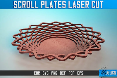 Scroll Plates Laser Cut SVG | Home Laser Cut SVG Design | CNC Files SVG Fly Design 