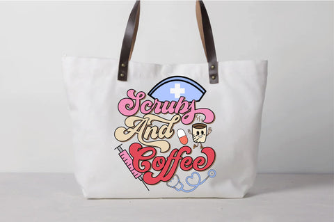 Scrubs and Coffee, Nurse Sublimation Sublimation Creativeart88 