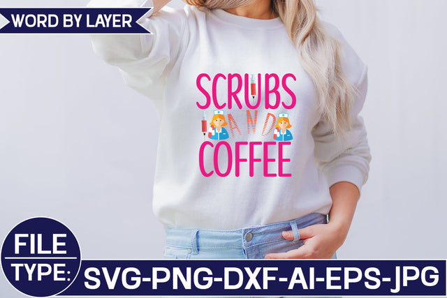 Scrubs and Coffee SVG Cut File SVG Studio Innate 