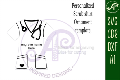 Scrubs Christmas Ornament SVG laser cut SVG APInspireddesigns 