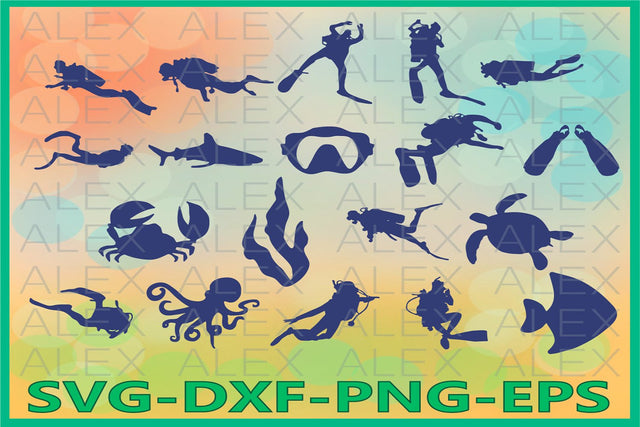 Scuba Dive SVG, Diving SVG AlexSVGStudio 