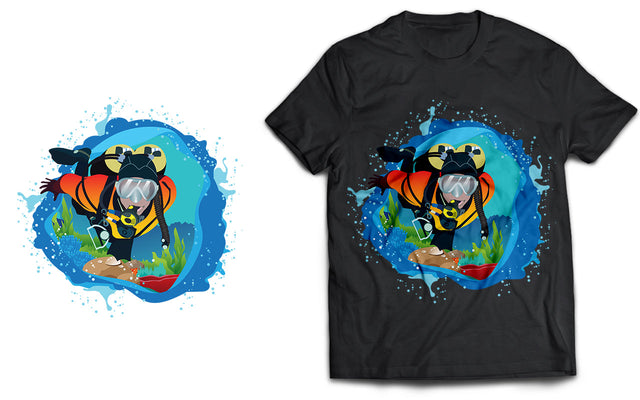 Scuba Diver Underwater SVG T-Shirt Design SVG naemmiah021 