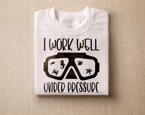 Scuba Diving SVG Bundle, 6 Designs, Scuba Diving Shirt SVG, I Work Well Under Pressure SVG, Eat Sleep Dive Repeat SVG SVG HappyDesignStudio 