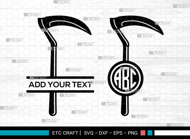 Scythe Monogram SVG, Scythe Outline Svg, Death Svg, Grim Reaper Svg, Split Monogram Svg SVG ETC Craft 