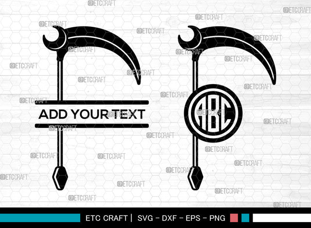 Scythe Monogram SVG, Scythe Outline Svg, Death Svg, Grim Reaper Svg, Split Monogram Svg SVG ETC Craft 
