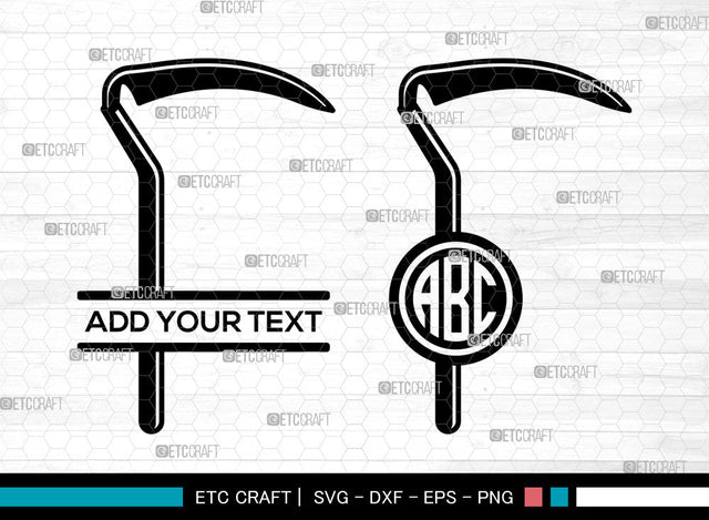 Scythe Monogram SVG, Scythe Outline Svg, Death Svg, Grim Reaper Svg, Split Monogram Svg SVG ETC Craft 