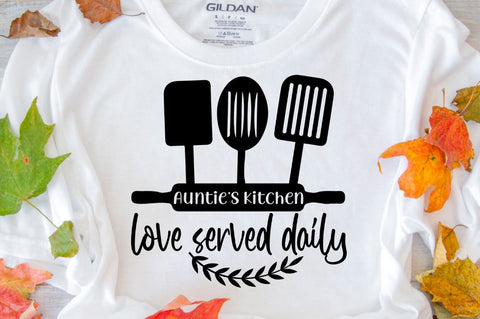 SD0003 - 2 Aunties kitchen love served daily SVG Designangry 