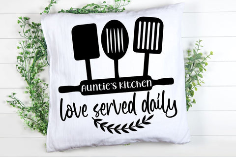 SD0003 - 2 Aunties kitchen love served daily SVG Designangry 