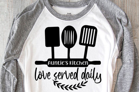 SD0003 - 2 Aunties kitchen love served daily SVG Designangry 