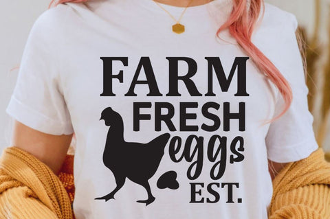SD0007 - 2 Farm fresh eggs est SVG Designangry 