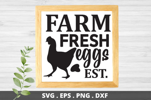 SD0007 - 2 Farm fresh eggs est SVG Designangry 