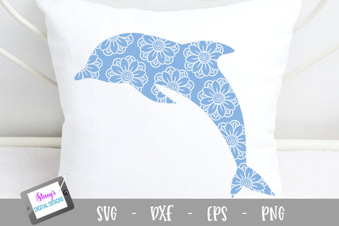 Sea Animal Bundle - 8 SVGs with floral mandala pattern SVG Stacy's Digital Designs 