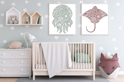 Sea Animal Mandala SVG Bundle - 12 Mandala Animals SVG Old Market 