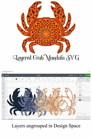 Sea Animal SVG Layered Mandala Bundle II - Crab, Lobster, Mermaid, Fish, Seashell SVG Digital Honeybee 