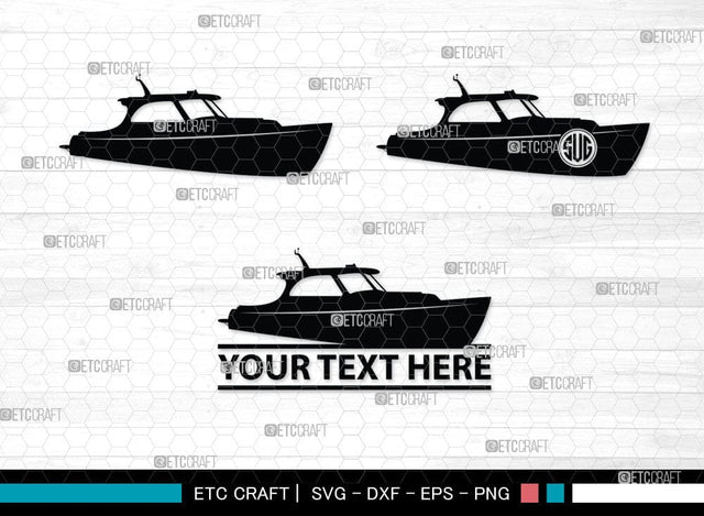 Sea Boats Monogram, Sea Boats Silhouette, Boat Svg, Ship Svg, Bass Boat Svg, SB00051 SVG ETC Craft 