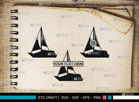 Sea Boats Monogram, Sea Boats Silhouette, Boat Svg, Ship Svg, Bass Boat Svg, SB00051 SVG ETC Craft 