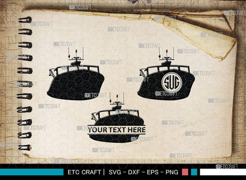 Sea Boats Monogram, Sea Boats Silhouette, Boat Svg, Ship Svg, Bass Boat Svg, SB00051 SVG ETC Craft 
