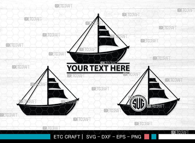 Sea Boats Monogram, Sea Boats Silhouette, Boat Svg, Ship Svg, Bass Boat Svg, SB00051 SVG ETC Craft 