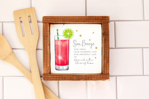 Sea Breeze Cocktail Recipe Sublimation File Sublimation Design Owl 