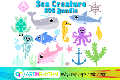 Sea creature SVG, Sea animals SVG, Sea creature SVG bundle, Sea animals SVG bundle, Marine Animals SVG SVG Artinrhythm shop 