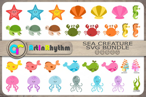 Sea Creatures Svg, Sea Animals Svg, Sea Creature Cliparts SVG Artinrhythm shop 