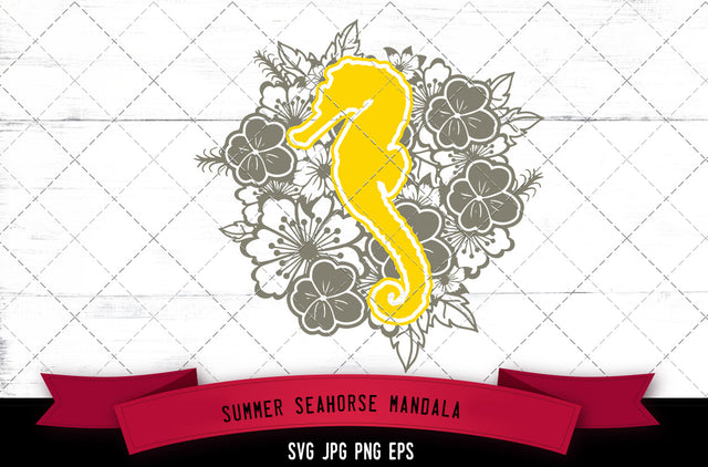 Sea Horse Floral Mandala SVG Cut File SVG Loveleen Kaur 