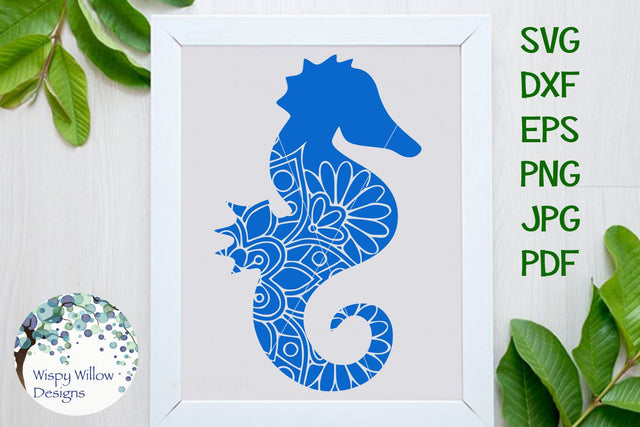 Sea Horse Floral Mandala SVG Wispy Willow Designs 